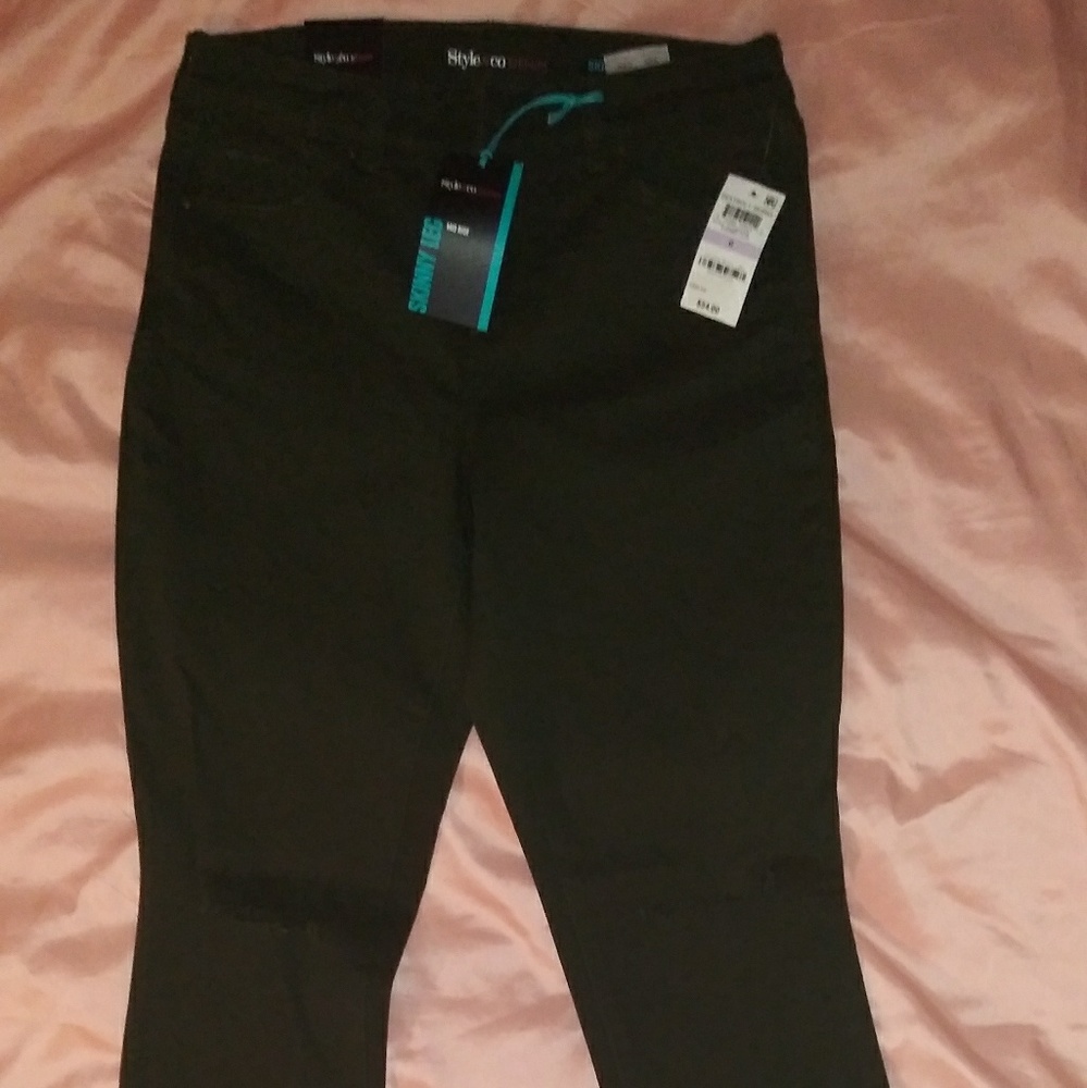 Style & Co olive green skinny jeans